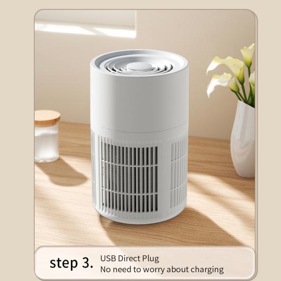 Small Air Purifier Wide Coverage Range Energy-saving Low Noise Activated Carbon Filter Compact Air Cleaner Odor Remover