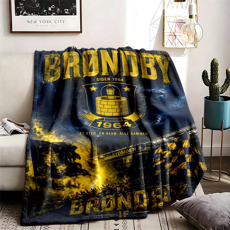 Brondby IF Theme Blanket Suitable For The Sofa Camping And Travel Made Of Soft Flannel Material An Ideal Gift For Occasions Such As Birthdays And Grad
