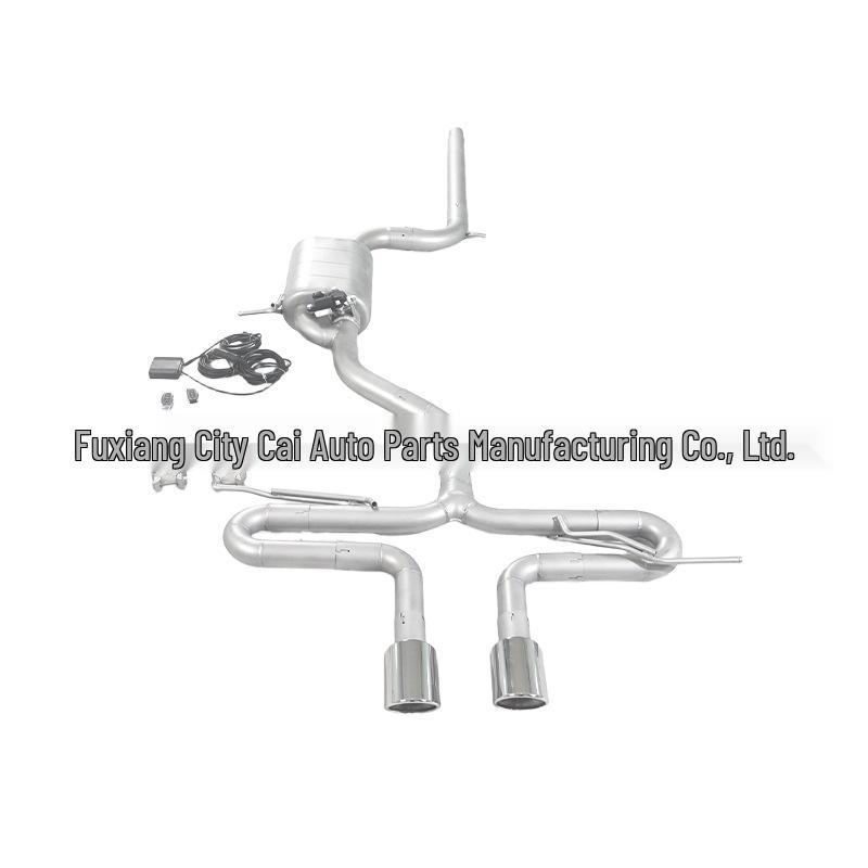 Compatible with Golf 5 1.6L: Modified Middle/Rear Section Single Muffler, Single Valve, Dual Exhaust.