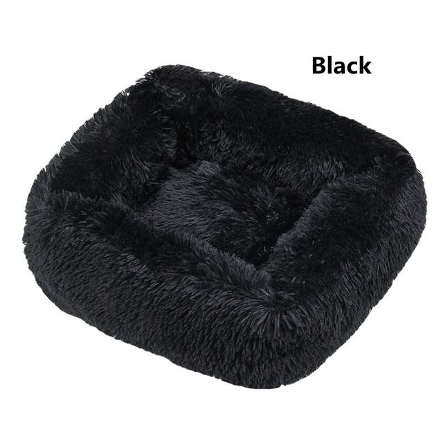 Square Dog Cat Bed with Side Cover Medium Large Sofa Plush Kennel Winter Warm Puppy Mat Nest Soft House Non-slip Basket Cushion