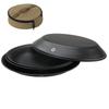 CAMPING MOON Outdoor Tableware Set, 8-Piece Stainless Steel Plates and Dish Set with Canvas Case (BKS397-2S)