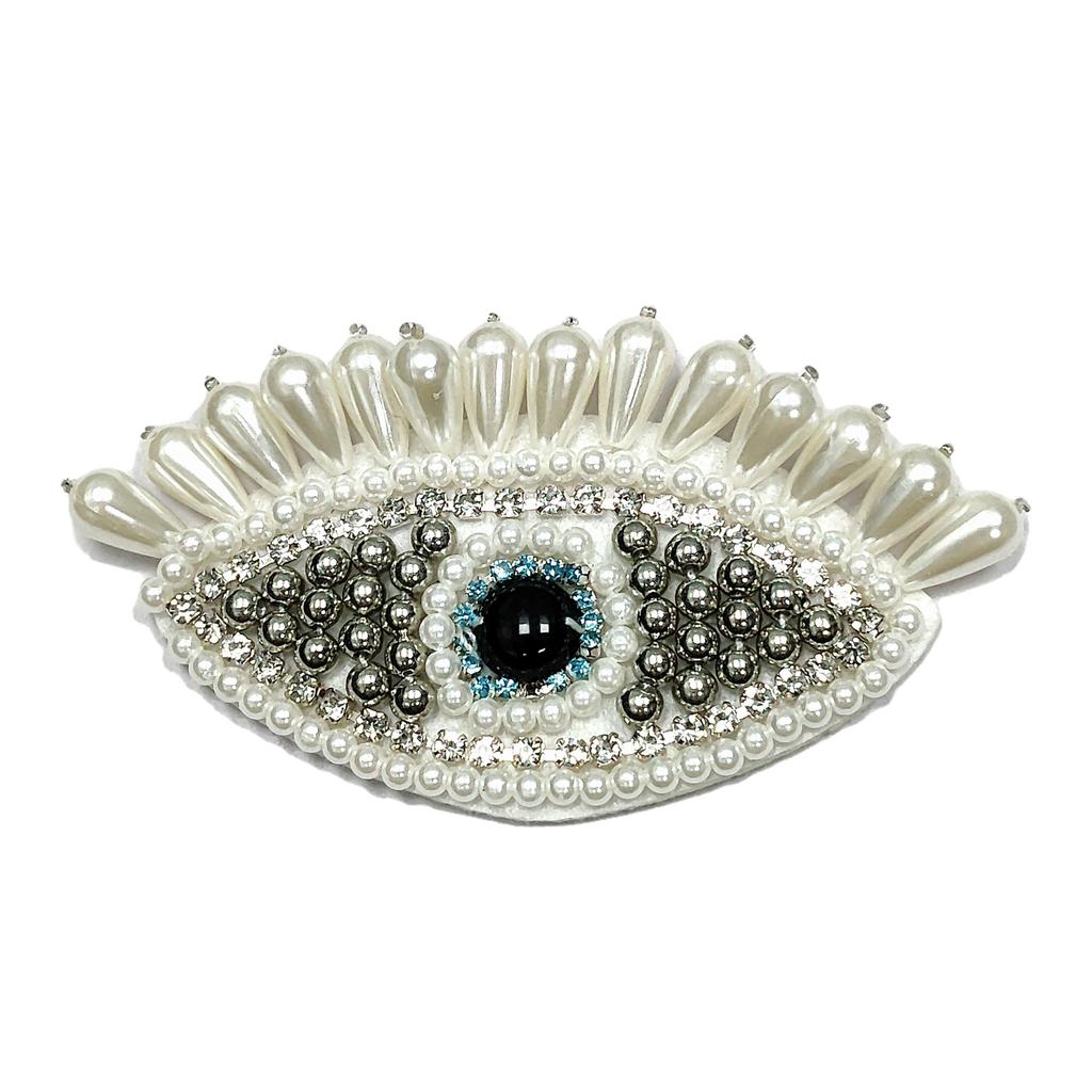 1 шт. Ручная работа, расшитый бисером глаз, тканевый значок «Глаз дьявола», аксессуары для украшения обуви из кожи, обувь и аксессуары, аксессуары для одежды