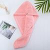 Hair Drying Towel Head Cap Bear Clip Microfiber Pink