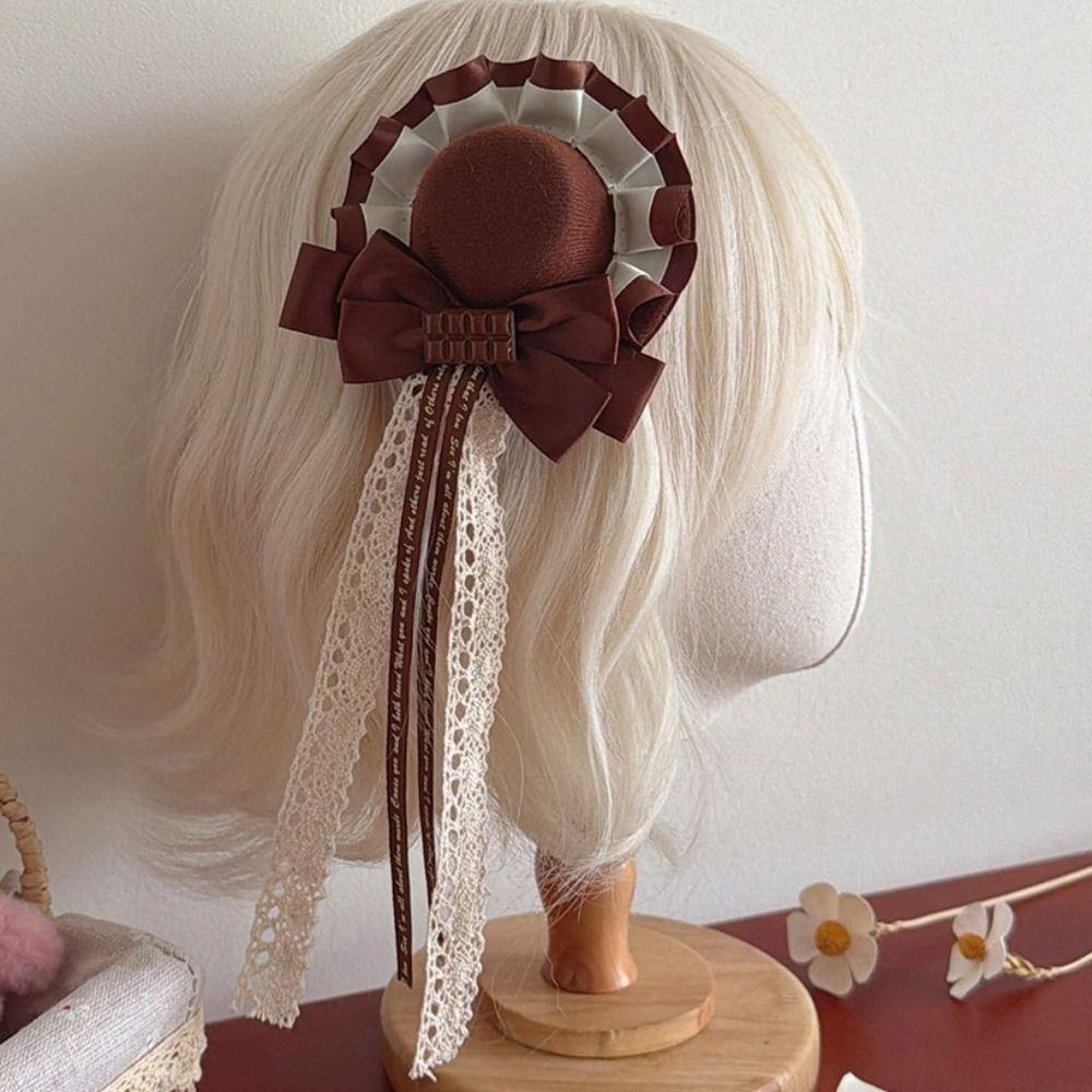 Lacebow Lolita Headdress Cute Hat-shaped Hair Clip Fashion Bow Hair Accessory Jewelry Accessories