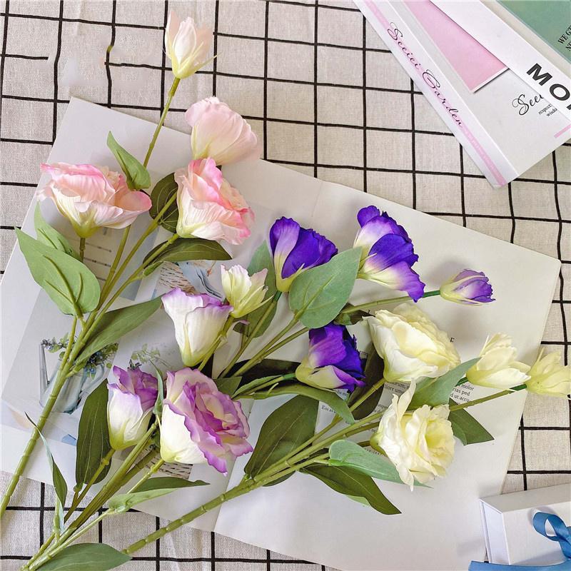 1 шт. розы эустома искусственные розы шелковые цветы европейские искусственные цветы для дома сада свадьбы вечеринки наружного внутреннего украшения