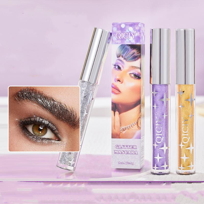 Водостойкая тушь с мерцанием, длинная, подкручивающаяся, густая и стойкая тушь для макияжа, которую нелегко размазать, праймер