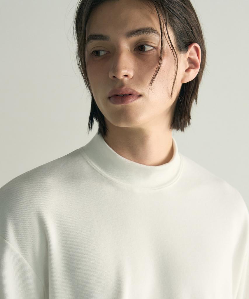 ROTEMBER Layered Mock Neck Knit T-Shirt [Off-White]
