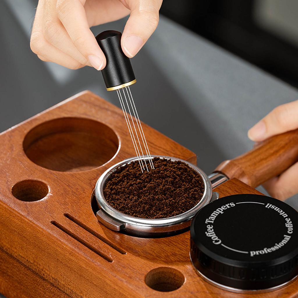 Portable Coffee Distribution Needle Coffee Powder Needle Coffee Distributor Metal Texture Coffee Stirrer for Coffee