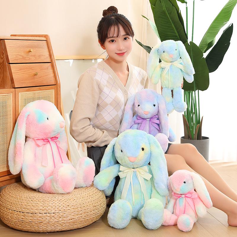 30/42/60cm Cute Rabbit Plush Toy Stuffed Soft Animal Colorful Bunny Doll Baby Kids Toys Birthday Gift Christmas Present For Girl