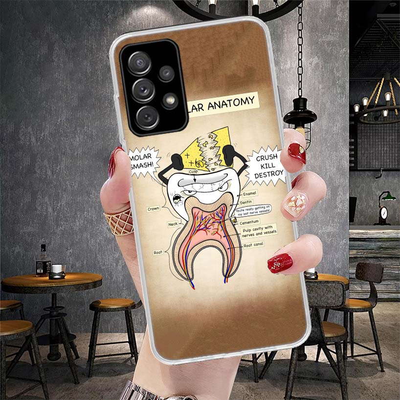 Зуб Мудрости Стоматолог Зуб Мягкий Чехол Для Телефона Для Samsung Galaxy A13 A14 A15 A16 A17 A53 A54 A55 A56 A57 A33 A34 A35 A36 A37 A23 A2