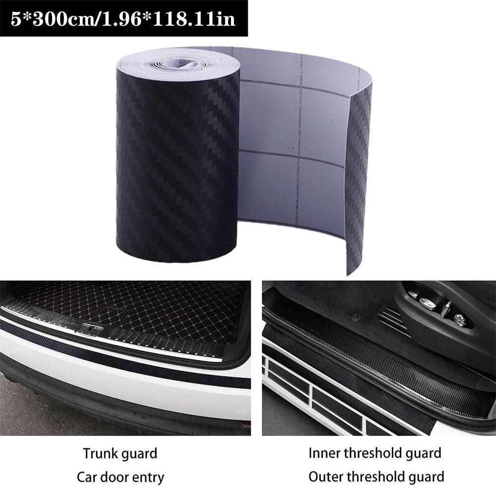 High-quality Nano 3D Carbon Fiber Car Stickers For Door Protection Trim Tape Sill 5CM Waterproo M3J9