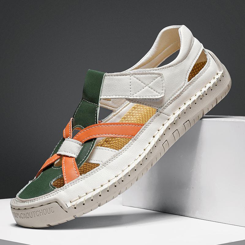 Summer Men's Leather Sandals Outdoor Slippers Sneaker Beach Rubber Flip Flops Men's Water Trekking Sandals