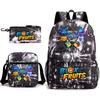Blox Fruits Game Teen School Bag Demon Fruit Elementary School Star Heat Paint Backpack 3-piece Set