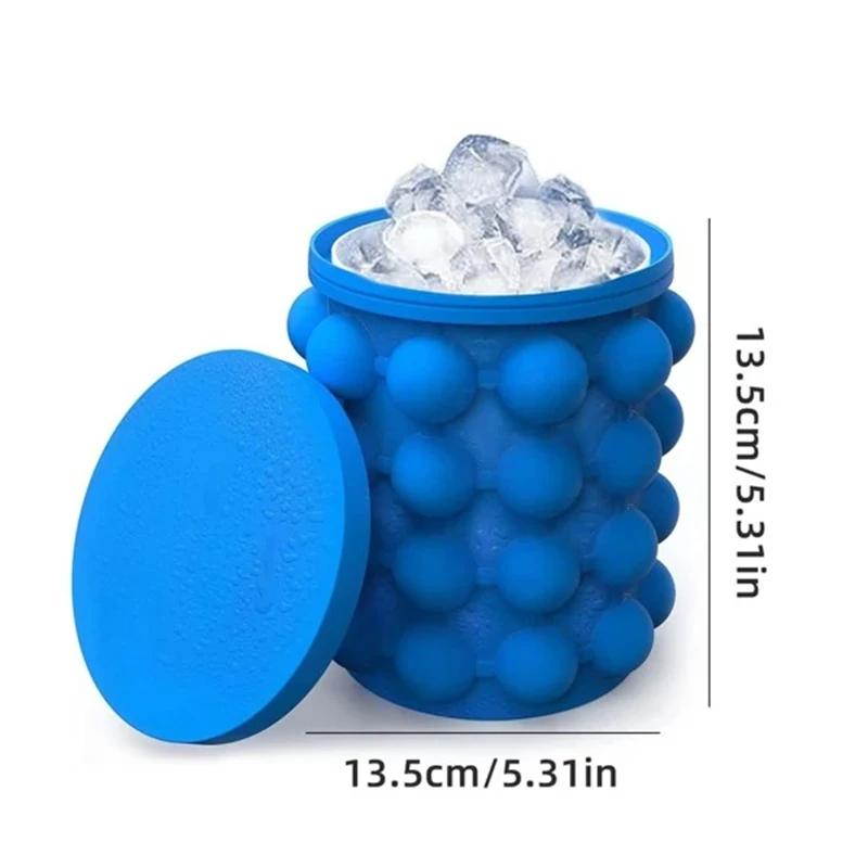 2-in-1 Silicone Bucket Ice Cube Maker Easy Freezing and Serving Perfect for Bars Clubs Essential Drinkware Kitchen Accessories