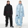 Женский и мужской горнолыжный костюм с капюшоном, комплект из горнолыжной куртки и брюк, водонепроницаемый ветрозащитный костюм для сноуборда, утепленный зимний горнолыжный комбинезон