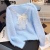 Women's Autumn/Winter Knitted Sweater Bow Short Sweet Soft Inner Knitted Butterfly