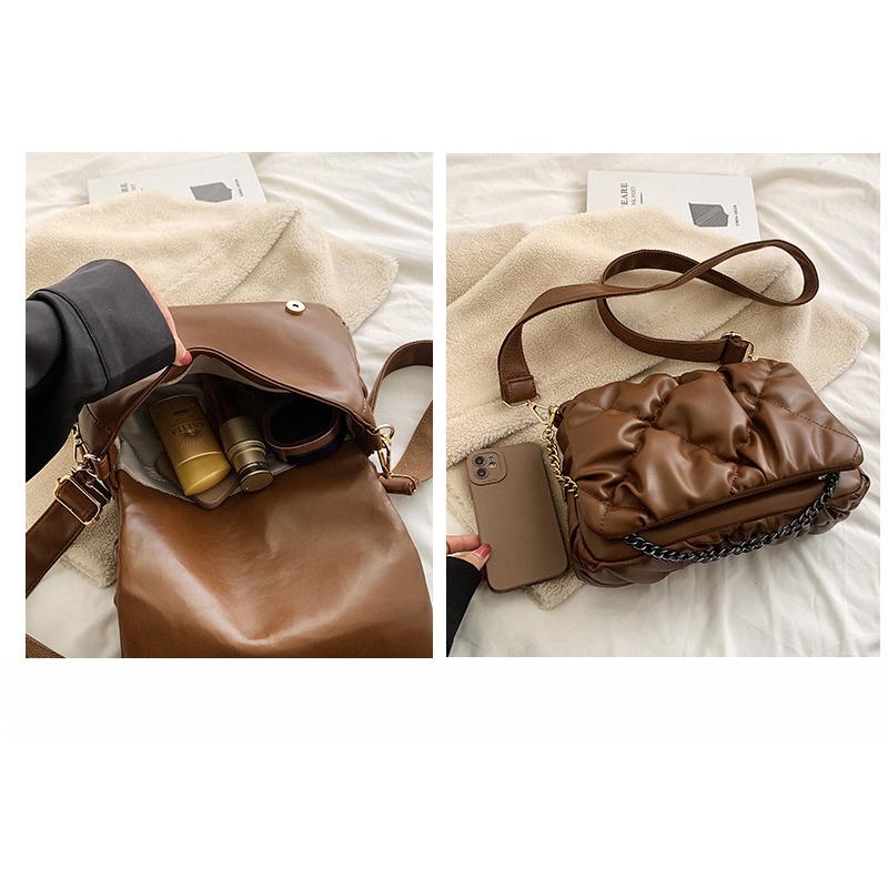 IELGY Женская плиссированная сумка-облако большой вместимости, модная универсальная сумка-мессенджер на цепочке