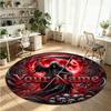 Other Art (40) Theme Round Crystal Velvet Rug Custom Name Text Personalized Floor Mat Home Decor Non Slip Crystal Carpet