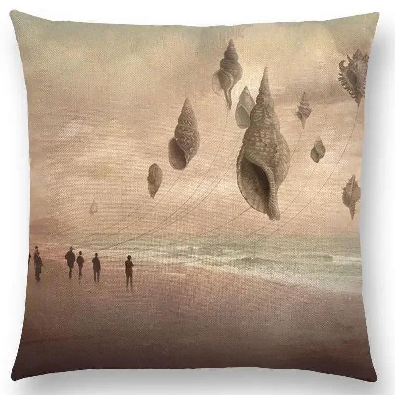 45x45cm Elegant Women Lovely Girl Shakespeare Fantasy Painting Moon Night Swan Dream Tree Cushion Cover Sofa Throw Pillow Cover