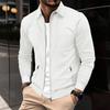 Куртка с лацканами, стильная мужская куртка с вафельным узором на молнии и карманами на молнии на лацканах для весны, осени, зимы для мужчин