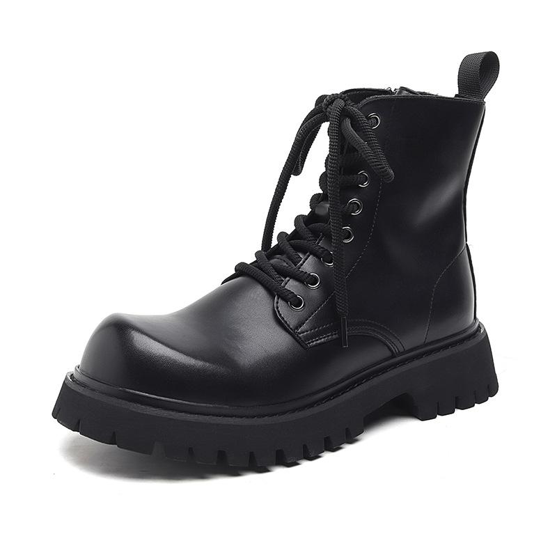 Ботинки Martin мужские на толстой подошве, зимние, бархатные, короткие, с круглым носком, кожаные, 32055-R