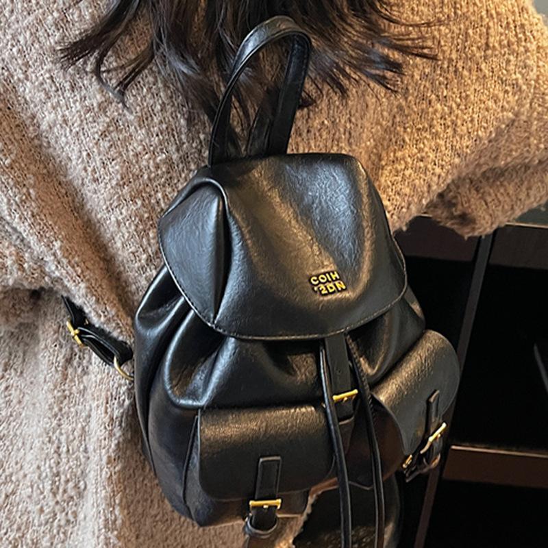 Ретро текстура портативная сумка-ведро женская сумка осень новая большая вместимость рюкзак повседневный школьный рюкзак