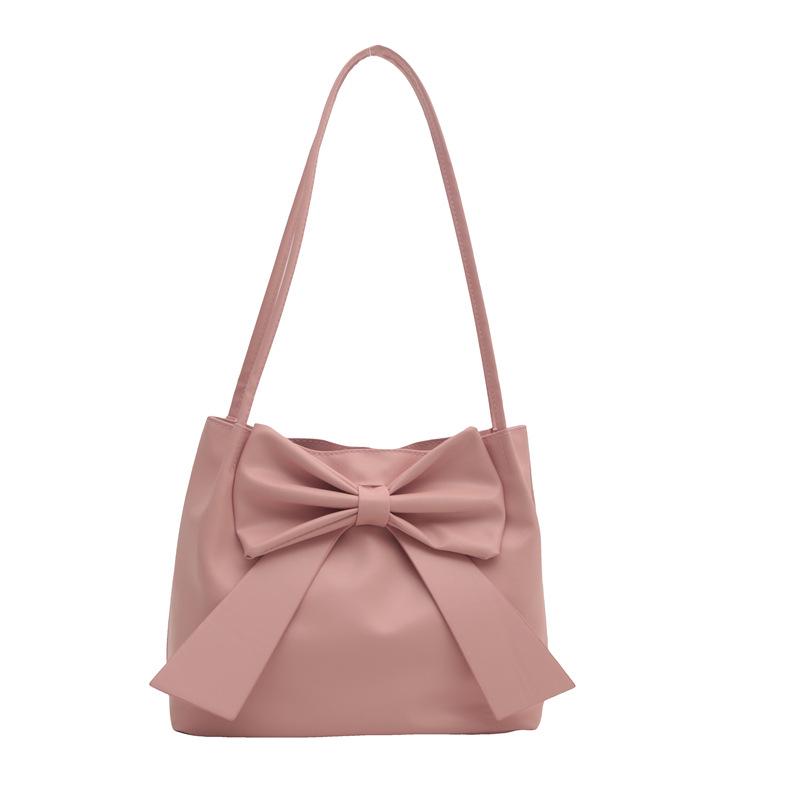 Японская однотонная большая сумка-тоут с бантом: Новая модная простая сумка под мышку