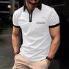 Мужская повседневная футболка с коротким рукавом и нагрудным карманом, рубашка поло