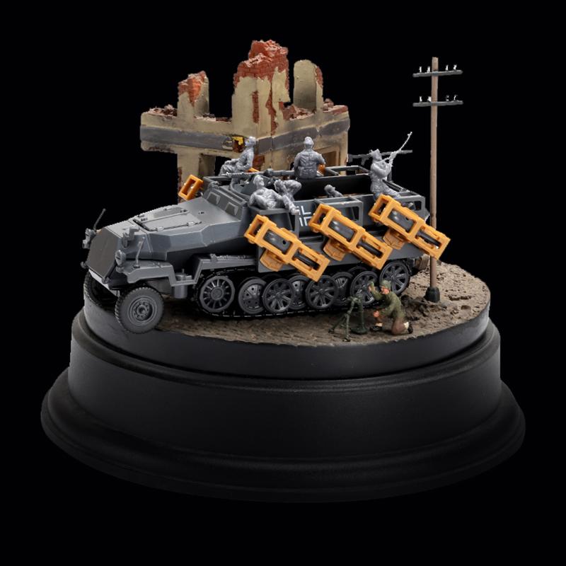 1/72 Вторая мировая война Немецкая армия Sd.kfz.251 Полугусеничная машина Военная модель Сборка Танк Грузовик Артиллерийская машина 4D-головоломка Пластиковый материал Модели Наборы игрушек