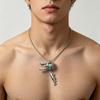 Rotatable Handle Mini Fishing Reel Charm Necklace Delicate Texture Outdoor Accessory  Neck Wear