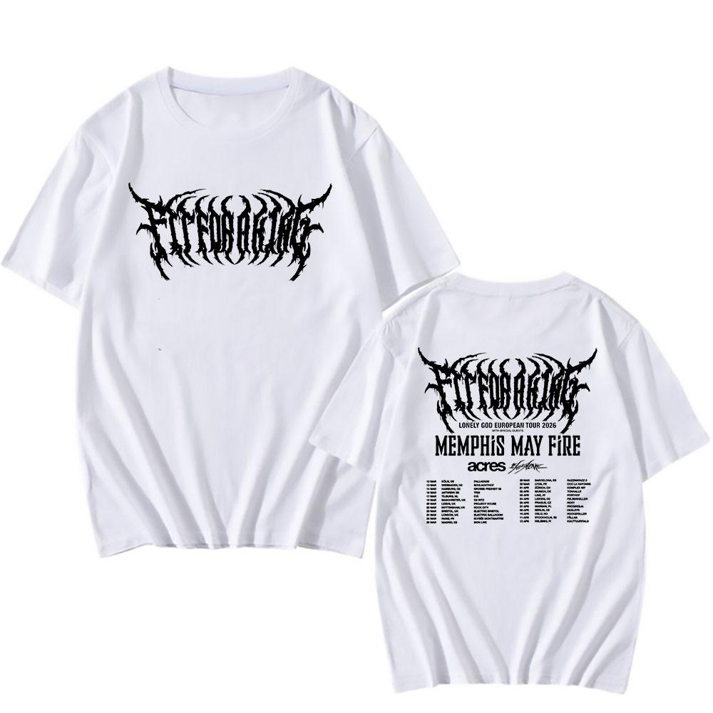 THE LONELY GOD Europe TOUR 2026 T-shirt Fit for A King Rock Band Tshirts Short Sleeve O-neck Cotton Tees Streetwear Unisex