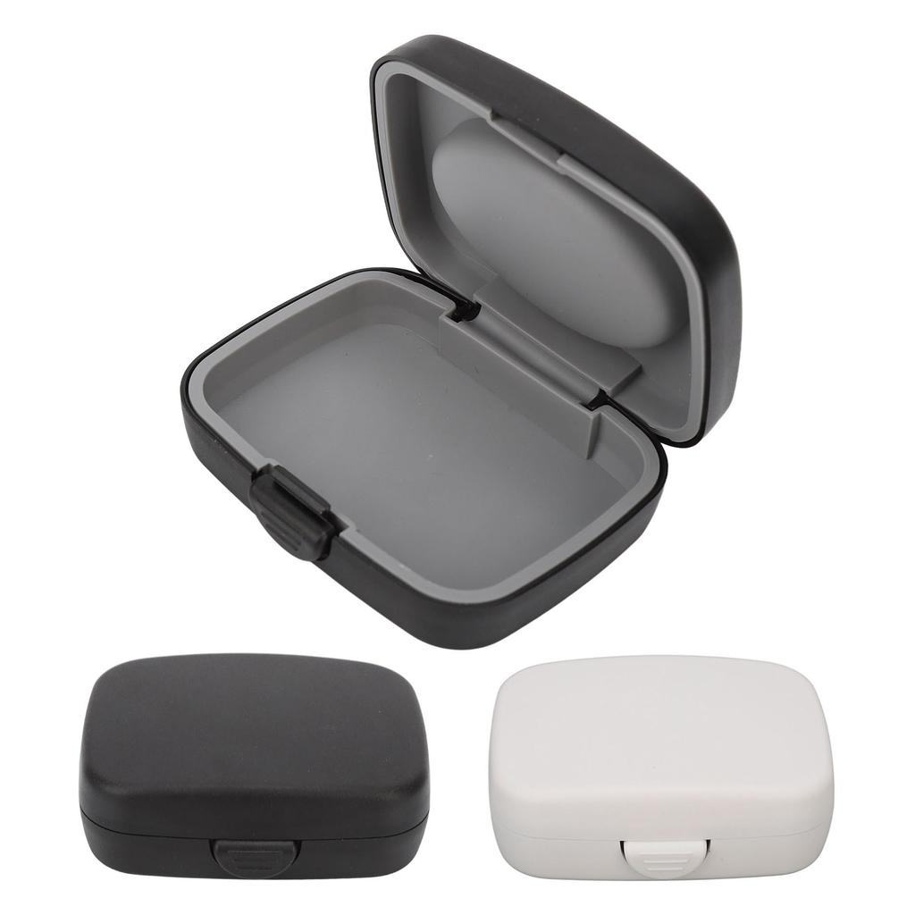 Hearing Aids Case Large Capacity Portable Quadrate Black Hearing Aids Storage Box for Home Outdoor T