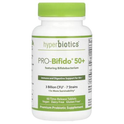 Hyperbiotics®, PRO-Bifido® 50+, 3 млрд КОЕ, 60 таблеток пролонгированного действия