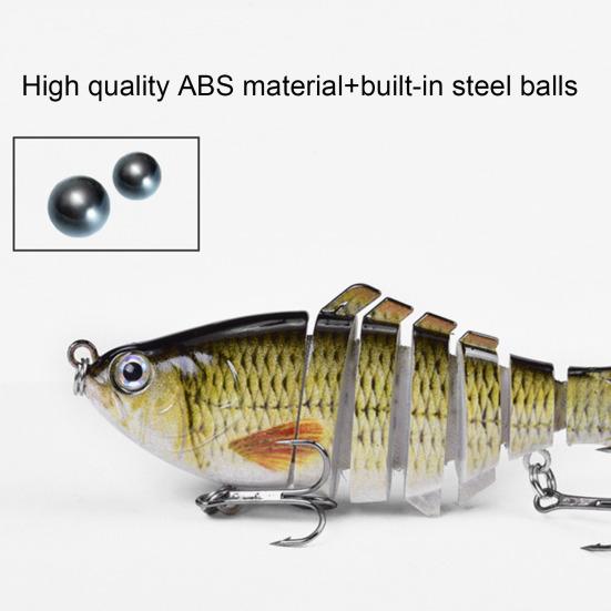 10CM/15.3G многосочлененная рыболовная приманка с крючками, реалистичная 7-секционная пластиковая искусственная приманка для пресноводной и соленой рыбалки
