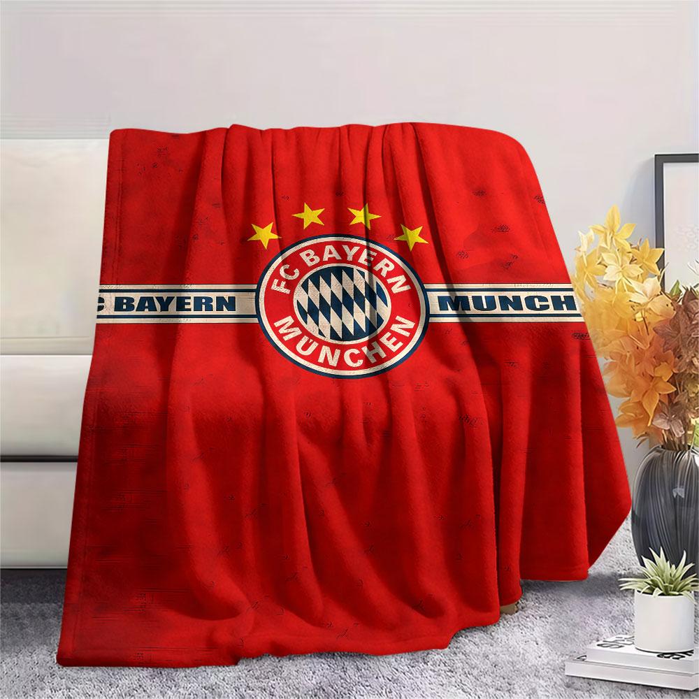 1PC FC Bayern Munich Patterned Flannel Blanket Suitable For All Seasons for Home Decor Warmth and Comfort Gifts Holiday Present