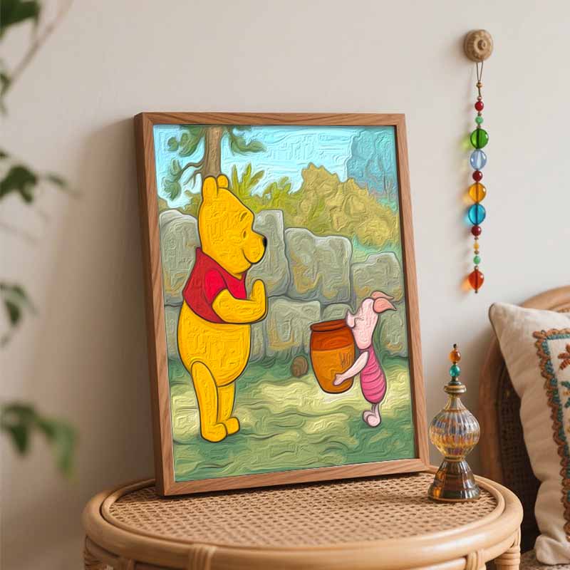 Disney Винни-Пух Наборы для DIY-живописи маслом Ручная роспись Домашний декор Поделки Идеи подарков Для взрослых Любителей искусства Раскраски по номерам Холст Стена