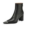 Fashion Women's Shoes 2024 Hot Sale Back Zipper Women's Boots Fashion Metal Decoration Modern Boots Women Sexy Pointed Toe Ankle Boots