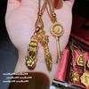 Ancient Gold Filigree Chiseled Pixiu Pendant Necklace, New Chinese Style, Rich Woman Hammer Lotus Leaf Gourd Fulu Rope Chain
