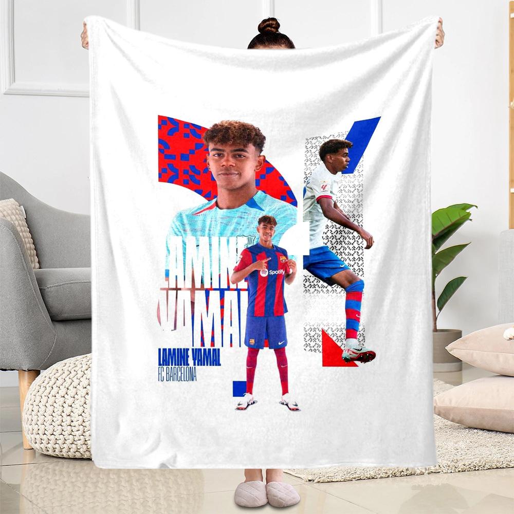Lamine Yamal's Spain's Soccer Star Blanket Ultra-Soft Suitable for Seaside Picnics Sofa Four Seasons Universal Playful Design