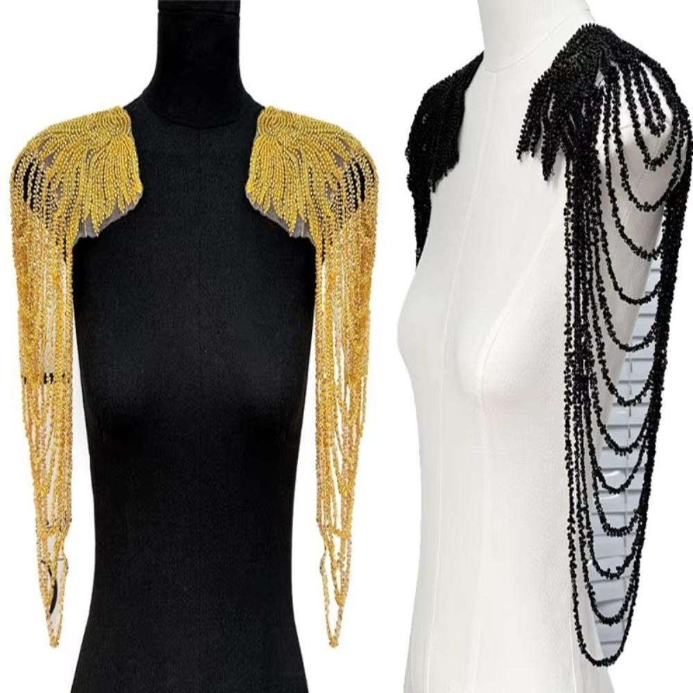 1PC Unisex Party Costume Epaulettes Glittering Shoulder Wrap Epaulet Stage Performances