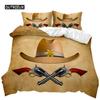 Western Cowboy Duvet Cover Teens Wild West Themed Cowboy Hat and Gun Western Style Double Queen King Size Polyester Qulit Cover