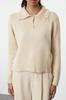 Women's Elegance Style Sweater Stone Soft Textured Bronze Detailed Knitwear Sweater