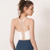 European and American Style Women Solid Cross Back Shockproof Sports Bra Strappy Yoga Vest Fitness Yoga Wear