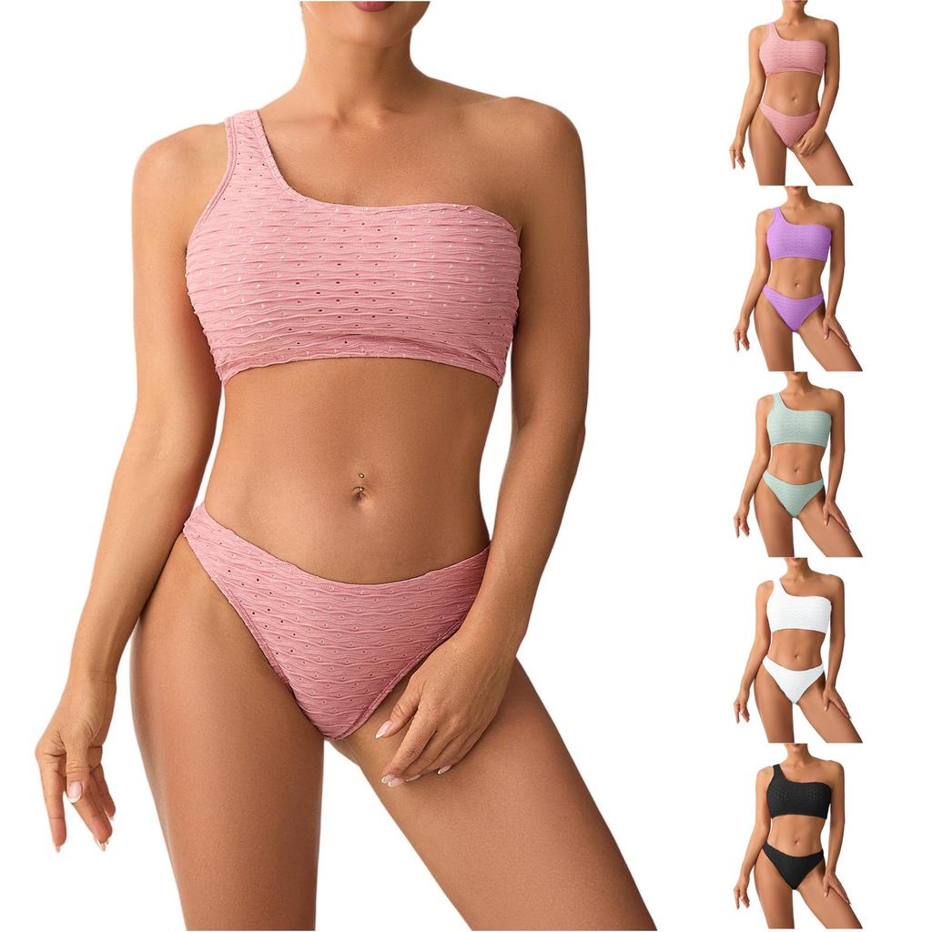 Женский однолямочный двухсекционный купальник-бикини для пляжа