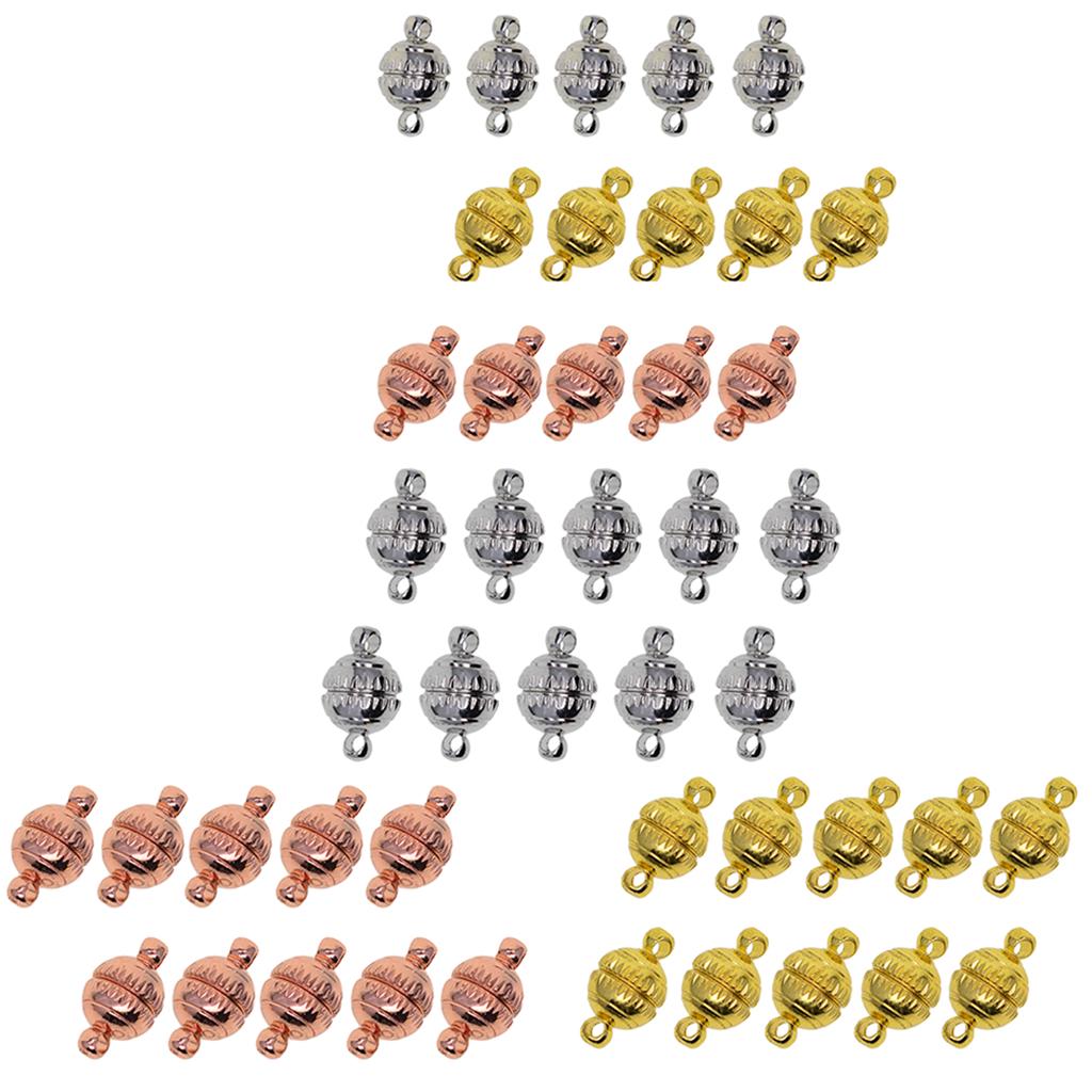 10 комплектов латунных выгравированных шариковых магнитных застежек диаметром 8 мм с выводами разъемов