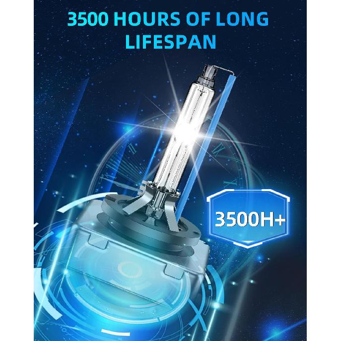 Fit for Chevy Tahoe Suburban 2015-2020 D3S Xenon Headlight Bulbs | 8000K Blue Super Bright D3SC1 Bi-xenon Headlamp, OEM 4300K 35W Projector D3S HID