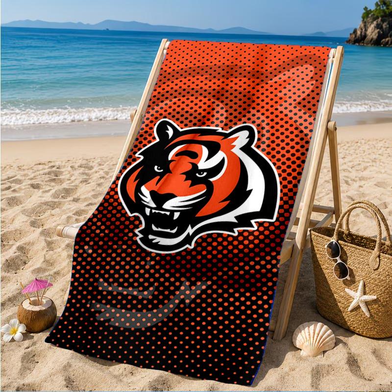 Cincinnati-Bengals Helmet Beach Towel, Microfiber Beach Towel, Perfect For Pool, Beach, Travel, Home Decor Beach Party Fan gifts