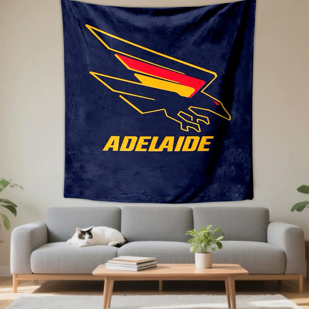 Adelaide Eagle Logo Blue Red Yellow Abstract Design Patterned tapestry for bedroom and living room home decor