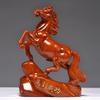 Red Mahogany Ebony Horse Ornaments - Wooden Handcrafted Desktop Pair