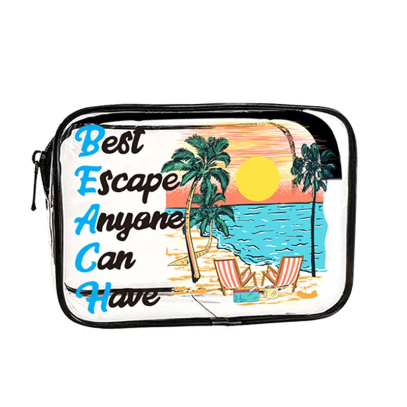 Organize Your Summer 1Pcs Clear PVC Makeup Bag Perfect for Travel Toiletries